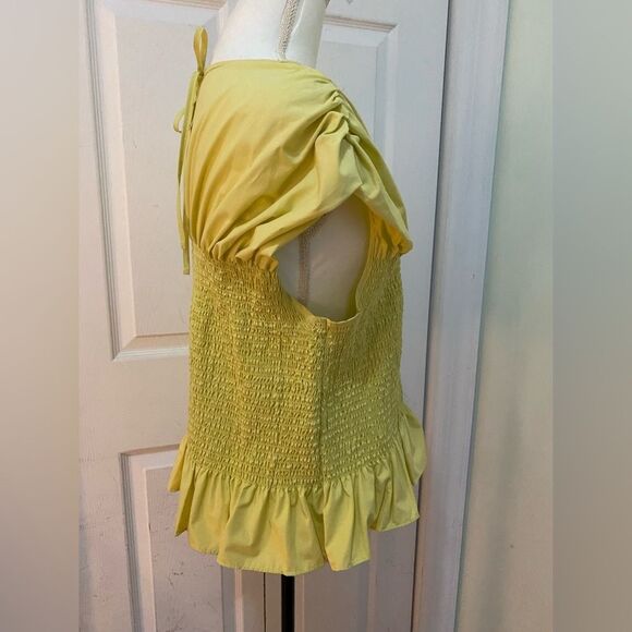 NWT The Great Eros Smocked Jewel Neck Top in Pistachio XL - Picture 6 of 11